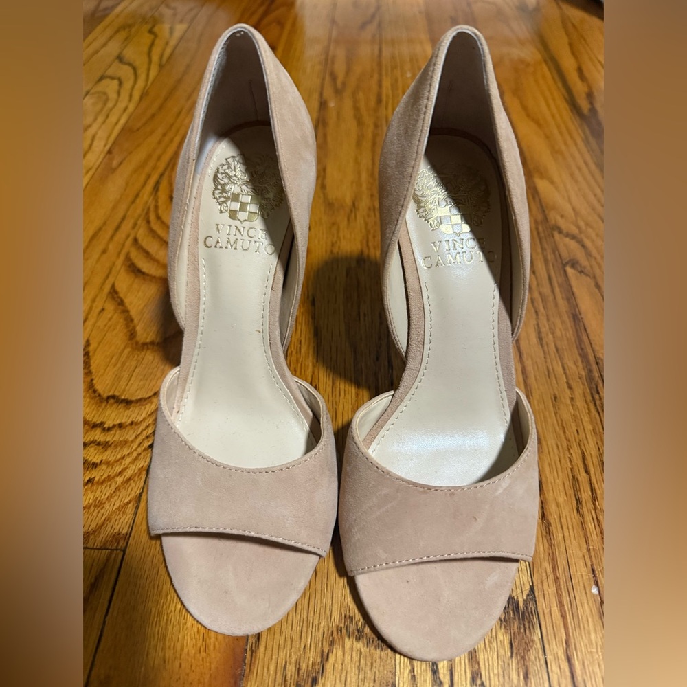 Vince Camuto Tan Slingback Heels with Pointed Toe